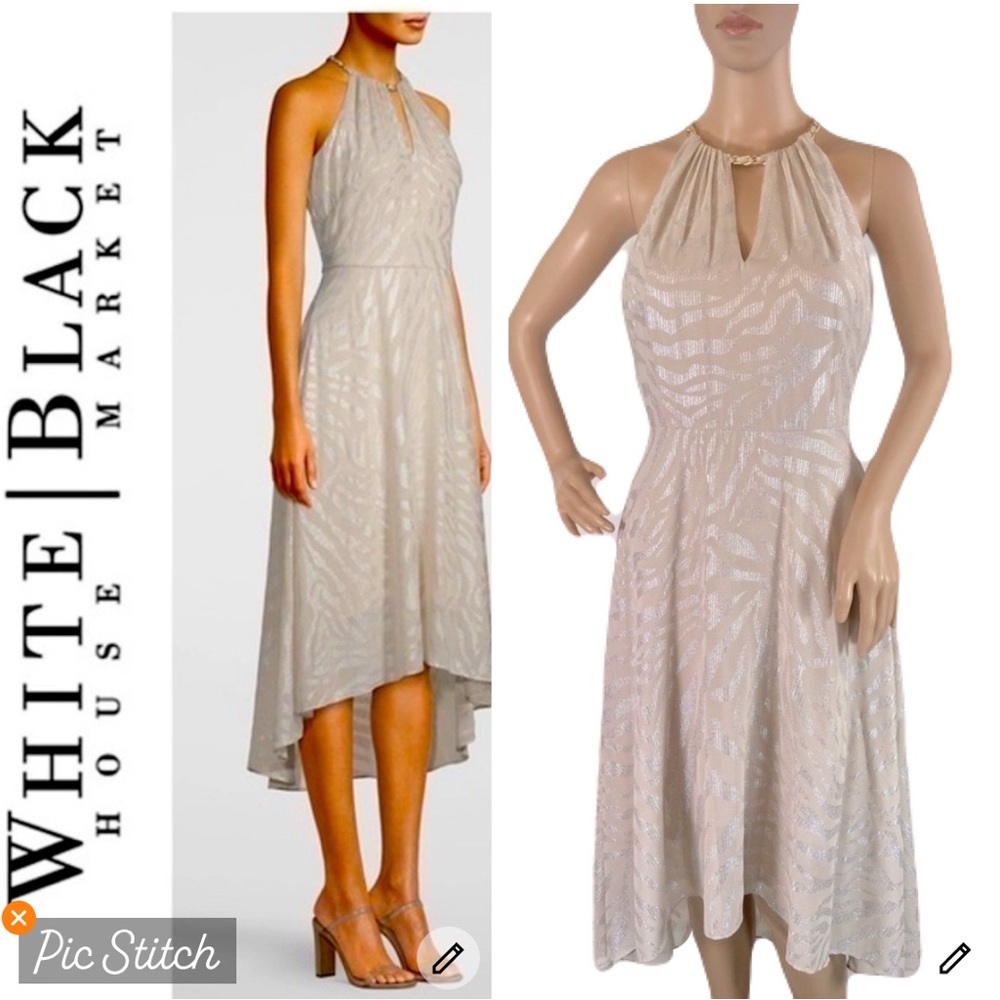 NWT White House Black Market High-Low Halter Dress